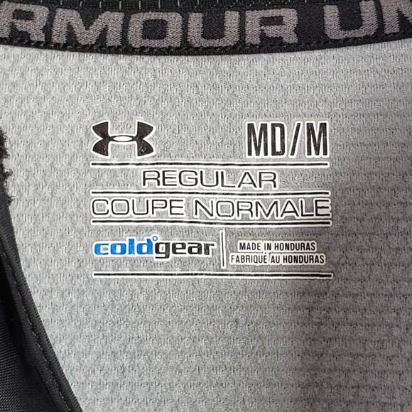 Under Armour UA Pullover ColdGear Mens Size Medium Black Quarter Zip Baselayer - Picture 7 of 10